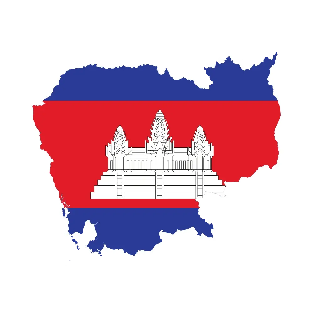 Cambodia Flag in Map